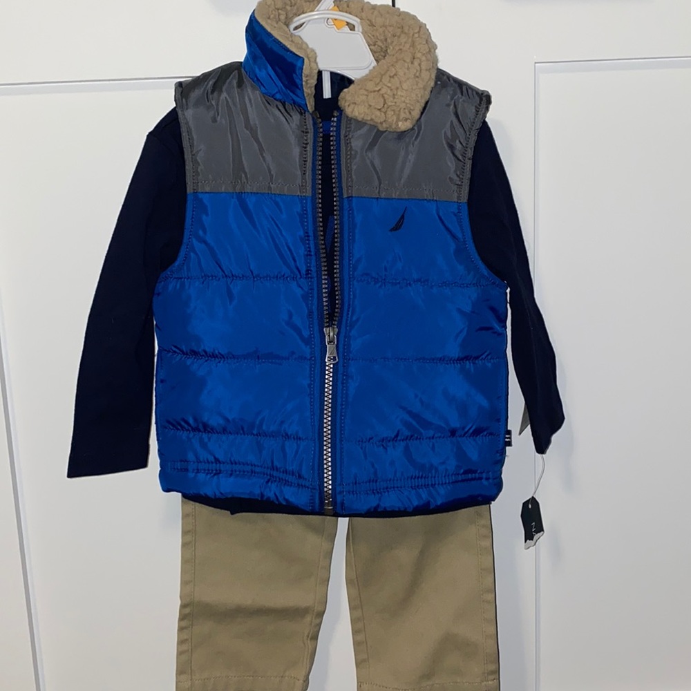 Nautical toddler pants and jacket set